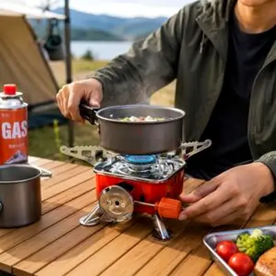 Fixed price with free home delivery Compact Portable mini-Burner Gas Camping Stove - Lightweight