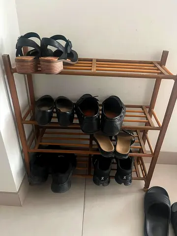 Wooden 3-Tier Shoe Rack — Compact and Sturdy