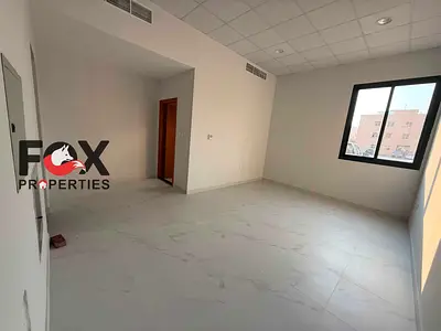 Studio for annual rent in Al Muwaileh 3 area, new building, first occupant, excellent space, central AC, close to Dubai and Sharjah exit