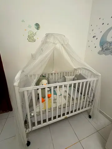 Juniors White Wooden Baby Crib