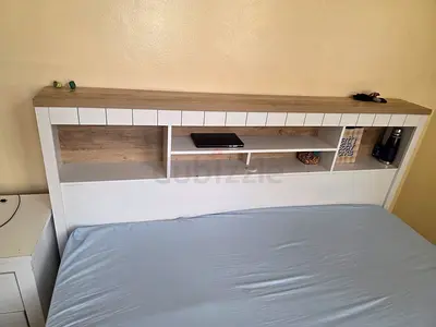 Bed,side table and mattress
