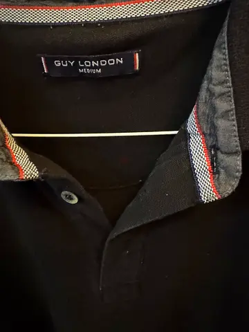 Guy London black polo shirt, size medium - good condition