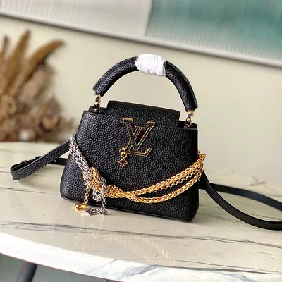 Louis Vuitton Capucines Why Knot Taurillon Leather Multi-Tone Chain Dupe