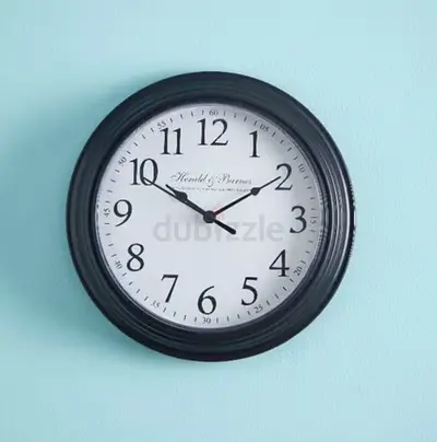 Classic Round Wall Clock with Black Frame