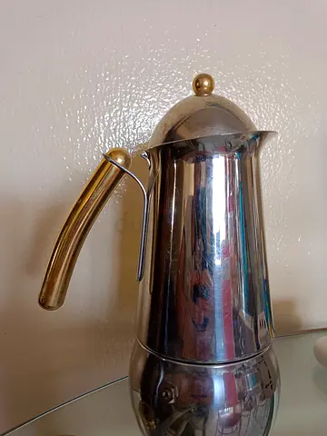 Vintage Bialetti Class Gold Stainless Steel Moka Pot / Espresso Maker