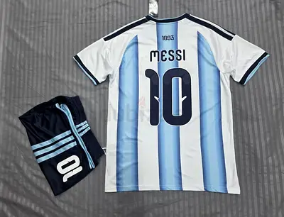 Argentina Messi #10 Football Jersey and Shorts - Size Not Specified