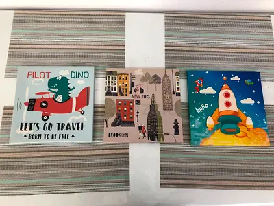 Set of 3 Decorative Wall Art Panels