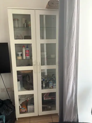 White Glass-Front Cabinet / Display Cabinet (IKEA style)