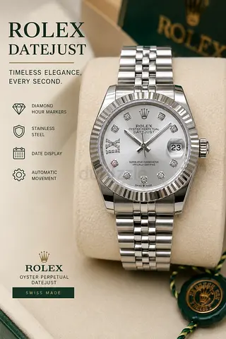 Rolex Datejust Ladies Watch – Silver Diamond Dial Luxury Bracelet Style