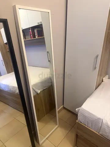 Full-length Wall Mirror (White Frame) - Good Condition 160 height with 40 weidth