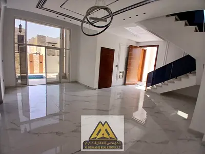 An exceptional opportunity to own a luxury villa located on the corner of two streets in one of the best locations in Al Zahia, with classic super del