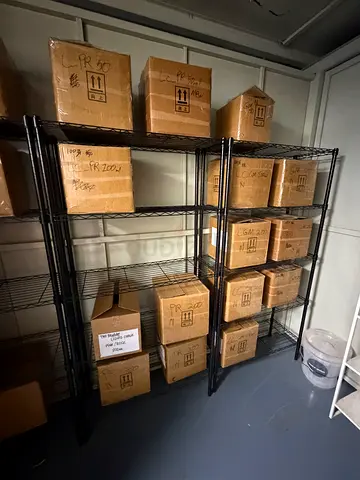 Metal shelves