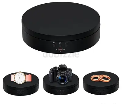 Black Motorized Rotating Display Turntable for Photography / Product Showcase (USB)