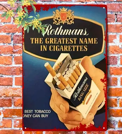 Vintage Rothmans The Greatest Name in Metal Sign ( 2 Pieces)
