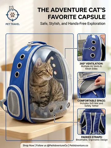 Bubble Backpack Cat Carrier with Ventilation and Padded Straps
