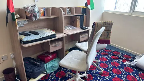 Wooden Study Desk with Shelves and Drawers - Good Condition