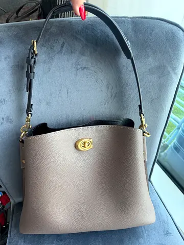 Coach brown leather handbag - authentic interior tag visible