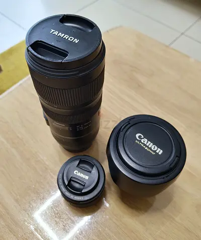 Canon 24-70 mm f4, Canon 50 mm F1.8, Tamron 70-200 mm f2.8