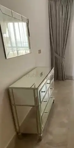 Mirrored 3-Drawer Dresser with Matching Wall Mirror - Good Condition