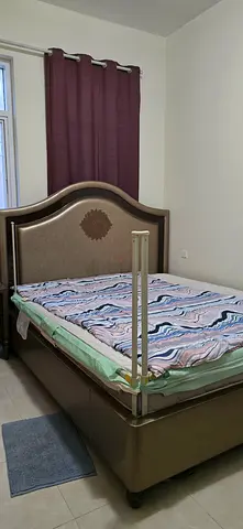 KING size upholstered bed frame with headboard and Mattress - good condition