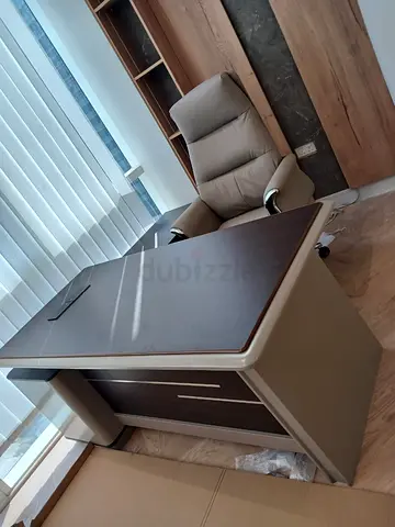 Luxury Quality L shape Manager Table with Chair Available