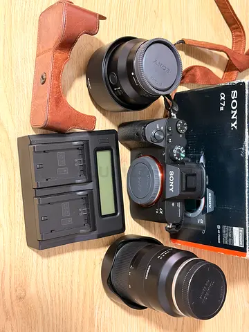 Sony A7 III Body + Tamron 24-70mm + Sony 85mm f/1.8 + Dual Charger Case + Lens UV filter
