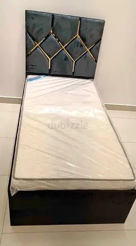 Brand New velvet single bed with medical mattress available.