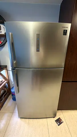 Samsung top freezer bottom Refrigerator - Stainless Steel, Good Condition