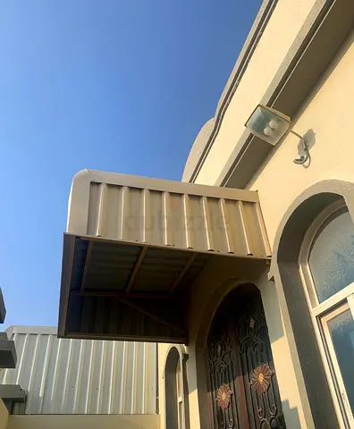 Sturdy Metal Door Canopy/Awning - Beige, Good Condition