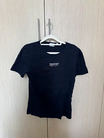 Esprit black crew-neck T-shirt, size M /L— gently used (showing XL slim fit)