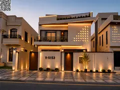 A modern villa, including registration and ownership fees, located opposite a mosque with direct acc