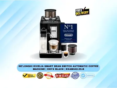 DeLonghi Rivelia Smart Bean Switch Automatic Coffee Machine | Onyx Black | EXAM440.55.B