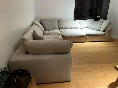 Pan Emirates feather filled sofa
