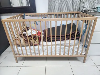 Lightwood Baby Crib - Simple Wooden Cot with Mattress