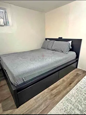 IKEA MALM Queen Size Bed + 2 Storage Drawers + Mattress
