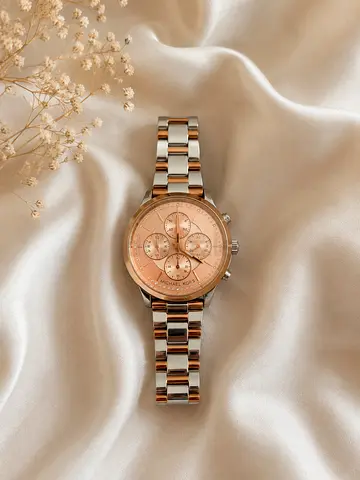 Michael Kors rose gold-tone chronograph womens watch - excellent condition