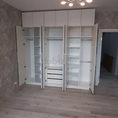 Large White Built-in Wardrobe / Closet Unit - Good Condition