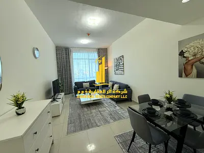 شقة غرفة وصالة اطلالة بحرية بعجمان - الكورنيش - برج الاتحاد - مفروشة فرش فندقى للايجار الشهرى