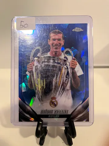 Zinedine Zidane topps chrome cracked ice