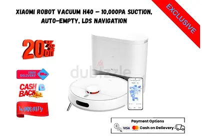 Xiaomi Robot Vacuum H40 – 10,000Pa Suction, Auto-Empty, LDS Navigation-Free delivery