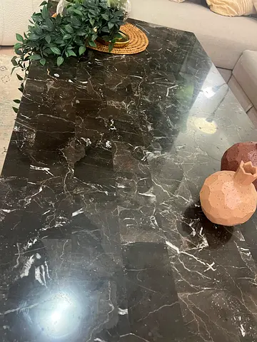Black Marble Coffee Table - Rectangular, Modern