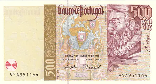 PORTUGAL 500 ESCUDOS BANKNOTE 2000