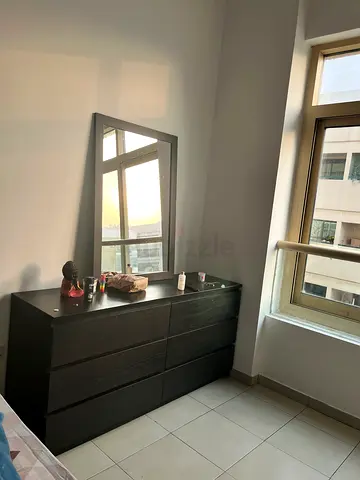 Modern Dark Brown Chest of Drawers with Mirror