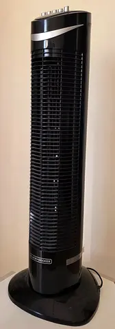 Black Tower Fan - Slim Oscillating Floor Fan, Good Working Condition