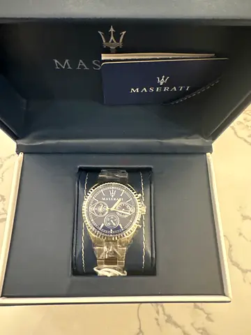 Maserati Mens Chronograph Watch - Stainless Steel, Blue Dial