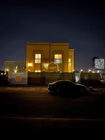 Brand new villa for rent in Al Zahiyah area. First occupancy. Consists of four bedrooms, a majlis (formal sitting room), a living room, a kitchen, an