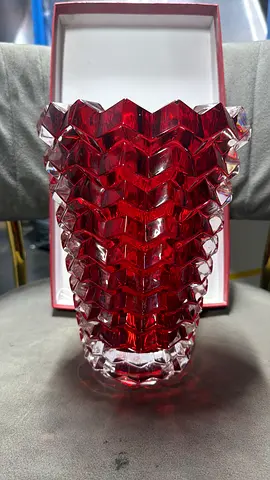 Decorative Red Crystal Glass Vase