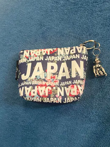Small Japan Print Keychain Pouch with Charm