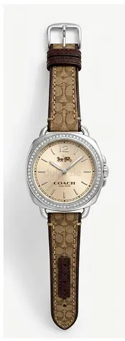 Coach Signature Womens Watch with Crystal Bezel and Canvas Strap