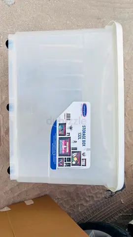 Transparent Plastic Storage Box on Wheels - 32L